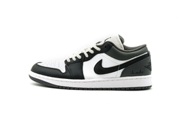 Jordan Баскетбольные кроссовки Air 1 Vintage, унисекс, низкие, белые/серые 553558-152（team719-麻绳复古） | black gray