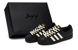 Adidas Низкие кроссовки для скейтбординга SUPERSTAR, унисекс, черные eg4959(team80-男女同款棋盘格s-box) | black