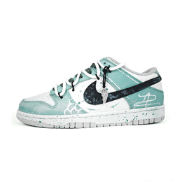 Nike Кроссовки для скейтбординга Dunk, устойчивые к истиранию, унисекс, белые, зеленые dd1391-103（team1133-云羽青瓷 ） | white green