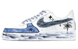 Nike Кроссовки Air Force 1 Pink Ocean, синие, джинсовые, низкие, унисекс, сине-белые cw2288-111(team616-蓝色牛仔) | blue white