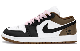 Jordan Баскетбольные кроссовки Air 1 Low Top Vintage, женские, бежевые, черные, коричневые dc0774-202(team拾玖-黑棕笑脸) | beige black beige