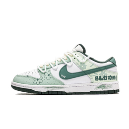 Nike Кроссовки для скейтбординга Dunk Flower Sea с противоскользящим покрытием, износостойкие, унисекс, белые, зеленые dd1391-101(team861-花海) | white green