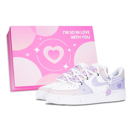 Nike Кроссовки Air Force 1 Air Force 1, Starry Night, противоскользящие, износостойкие, низкие, для скейтбординга, женские, розовые dd8959-100(team883-星芝之夜-box) | pink box