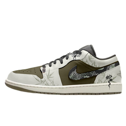Jordan Баскетбольные кроссовки Air 1 Vintage, унисекс, низкие, белые/черные 553558-092(team10-竹叶青) | green