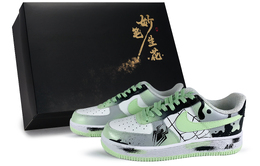 Nike Кроссовки Air Force 1 Wondrous Pen, Lethal Venom, нескользящие, износостойкие, низкие, для скейтбординга, унисекс, черные, белые, зеленые cw2288-111(team171-致命毒液s-box) | black white green