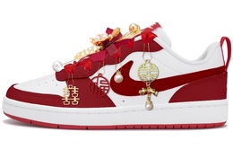 Nike Кроссовки для скейтбординга Court Borough 2 Low Top женские, белые, красные bq5448-103（team拾玖-欢喜满心） | white red