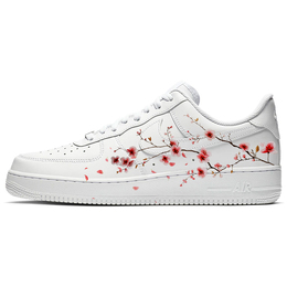 Nike Кроссовки Air Force 1 Flower Moon Flower Language Pieces с низким верхом, нескользящие, женские, белые, розовые dd8959-100(team366-花语片片) | white pink