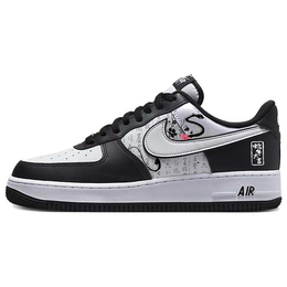 Nike Кроссовки для скейтбординга Air Force 1 с противоскользящим износостойким верхом, унисекс, белые, черные dv0788-001(team181-诗文蛇意) | white black