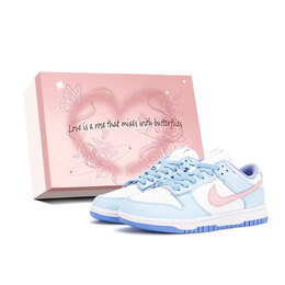 Nike Кроссовки для скейтбординга Dunk Anti Slip, износостойкие, женские, синие, розовые dd1873-402(teamp-草莓甜筒s-box) | blue pink (pink box)