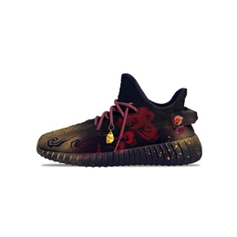 Adidas Кроссовки Yeezy Boost 350 V2 с противоскользящим покрытием, устойчивые к истиранию, низкие, повседневные, унисекс, черно-красные hq4540（team470-腾云驾雾） | black red