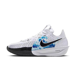 Nike Баскетбольные кроссовки Air Zoom GT Cut 3 темно-синие летние морские волны с низким берцем и противоскользящей подошвой, унисекс, белые dv2918-102(team366-夏日海浪) | white