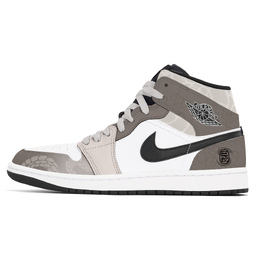 Jordan 1. Износостойкие и нескользящие винтажные баскетбольные кроссовки Joy Lemon среднего размера, унисекс, белые, коричневые dq8426-001(team778- 详蛇腾飞) | white brown