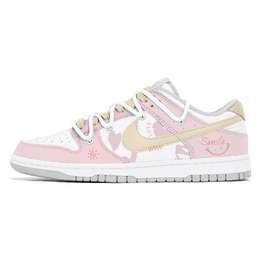Nike Кроссовки для скейтбординга Dunk Slip с низким верхом, женские, белые, розовые, желтые dd1503-103(team778-暖意微笑) | white pink yellow
