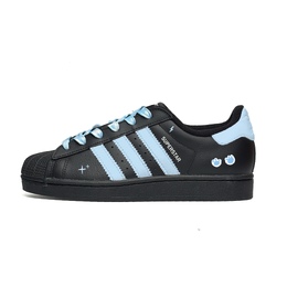 Adidas Кроссовки для скейтбординга Superstar 2 с противоскользящим покрытием, износостойкие, унисекс, черные, синие ji0079（team974-云朵爪爪） | black blue