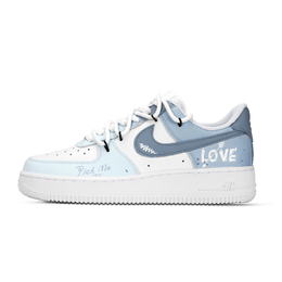 Nike Кроссовки для скейтбординга Air Force 1 Arrow Of Love, устойчивые к скольжению, низкие, унисекс, белые, синие dd8959-100（team 969 爱之箭） | white blue