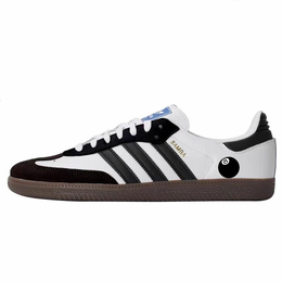 Adidas Кроссовки для скейтбординга SAMBA OG с противоскользящим покрытием, устойчивые к истиранию, низкие, унисекс, черные, белые b75806(team1042-黑球8) | black white