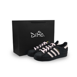 Adidas SUPERSTAR противоскользящие износостойкие низкие кроссовки для скейтбординга унисекс, черные, розовые eg4959 （team924-浅粉莓莓sbox） | black pink