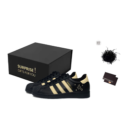 Adidas Кроссовки для скейтбординга SUPERSTAR Golden Star Rhythm с антискользящим покрытием, износостойкие, низкие, унисекс, черные, желтые eg4959(team551-金芒星韵s-box) | black yellow