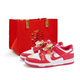 Nike Кроссовки для скейтбординга Dunk Love Forever, устойчивые к истиранию, красные, унисекс hf5441-104（team664-百年好合s-sbox） | red shopping bag