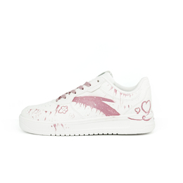 Свободные низкие кроссовки для скейтбординга для женщин Anta, White Pink 922418001q-2（team951-慕斯粉） | white pink