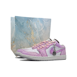 Jordan Баскетбольные кроссовки Air 1 Vintage, унисекс, низкие, розовые/белые fq7687-300（team1022-粉浪纱光） | pink
