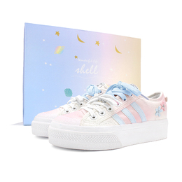 Adidas Женские кроссовки для скейтбординга Nizza Platform, устойчивые к истиранию, розово-синие fv5322（team134-樱吹雪礼盒） | pink blue box