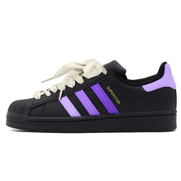 Adidas Низкие противоскользящие износостойкие кроссовки для скейтбординга SUPERSTAR унисекс, фиолетово-черные eg4959(teamy-男女款渐变紫黑) | purple black