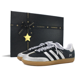 Adidas Кроссовки для скейтбординга SAMBA OG с противоскользящей подошвой, износостойкие, женские, серебристо-черные ie5836（team134-闪银梦境礼盒） | silver black