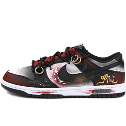 Nike Кроссовки для скейтбординга Dunk Ne Zha, бросающие вызов судьбе и меняющие судьбу, нескользящие, износостойкие, низкие, унисекс, красные, черные dd1391-100（team342-哪吒-逆天改命） | red black