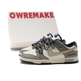 Nike Кроссовки для скейтбординга Dunk Low Top унисекс серо-коричневые dd1391-100(team拾柒-男女款鲨鱼行动板鞋) | gray brown