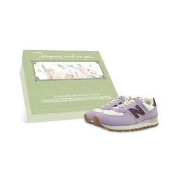New Balance Кроссовки женские NB 574 с низким верхом, противоскользящие, износостойкие, светло-фиолетовые wl574rcf(team116-薄藤紫box) | light purple