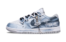 Nike Кроссовки для скейтбординга Dunk Rising Cloud Sea с противоскользящим покрытием, износостойкие, унисекс, синие, белые hf5441-105(team947-云海扶摇) | blue white