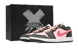 Jordan Баскетбольные кроссовки Air 1 Pink Dark Chocolate Strawberry Sweetheart Low Top Vintage, женские, розовые dc0774-101（team218-粉色黑巧s-box） | pink