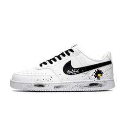 Nike Кроссовки для скейтбординга Court Vision 1 Low Top унисекс, черные, белые dh2987-101(team268-雏菊风铃) | black white