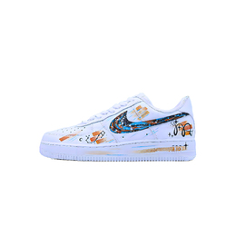 Nike Кроссовки для скейтбординга Air Force 1, унисекс, низкие, белые cw2288-111（team779-十二星座 简版天蝎座） | white black orange