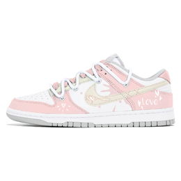 Nike Кроссовки для скейтбординга Dunk Joy Lemon с противоскользящим покрытием, износостойкие, женские, белые, розовые dd1503-103(team399-槿上花语) | white pink