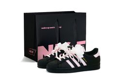 Adidas Женские кроссовки для скейтбординга SUPERSTAR Dusty Sakura Whispers с нескользящей подошвой, износостойкие, черные, розовые eg4959（team838-雾樱絮语s-sbox） | black pink (shopping bag)