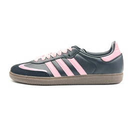 Adidas Кроссовки для скейтбординга SAMBA OG Sweetheart Pink Wave с противоскользящим износостойким верхом, унисекс, черно-розовые b75807（team801-甜心粉漾） | black pink