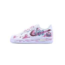 Nike Кроссовки Air Force 1 Singularity, 12 Constellation, Virgo, износостойкие, низкие, для скейтбординга, унисекс, белые, розовые cw2288-111（team784-男女 处女座） | white pink