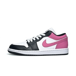 Jordan Баскетбольные кроссовки Air 1 Anti Slip, износостойкие, низкие, винтажные, женские, белые, розовые dc0774-101（team974-果冻） | white pink
