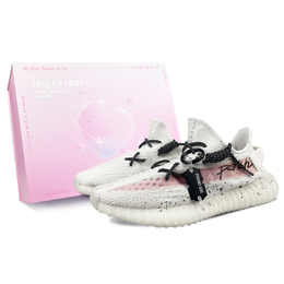 Adidas Кроссовки Yeezy Boost 350 V2, износостойкие, повседневные, белые, унисекс hq6316(team373-湮灭粉雾box) | white