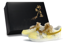 Nike Кроссовки для скейтбординга Air Force 1 унисекс, низкие, золотисто-желтые cw2288-111(team171-金缘永恒s-box) | white gold yellow