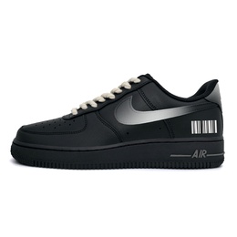 Nike Кроссовки Air Force 1 Mysterious Code 07 Triple Black с антискользящим покрытием, износостойкие, низкие, для скейтборда, унисекс, черно-белые cw2288-001(team488-神秘代码) | black white