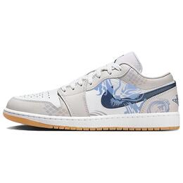 Jordan Баскетбольные кроссовки Air 1 Vintage, унисекс, низкие, бежевые/синие 553558-146(team355-青花龙0) | ecru