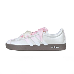 Adidas Кроссовки для скейтбординга Neo VL Court 2.0, белые, персиковые, лунные, с антискользящим покрытием, износостойкие, женские, серебристо-розовые id6015(team1084-白桃月光) | silver pink