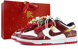 Nike Кроссовки для скейтбординга Dunk Anti Slip, износостойкие, низкие, унисекс, красные, белые fd9762-061（team349-永恒之恋s-box） | red white (shopping bag)