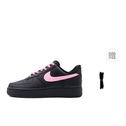 Nike Кроссовки Air Force 1 для скейтбординга, износостойкие, низкие, унисекс, черные cw2288-001(team91-黑武士 粉钩 ） | black