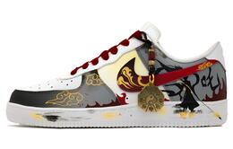 Nike Кроссовки для скейтбординга Air Force 1 с противоскользящим износостойким верхом, унисекс, черные, красные, золотые cw2288-111(team726-哪吒三太子) | black gold red