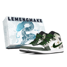 Jordan Баскетбольные кроссовки Air 1 Joy Lemon, износостойкие, нескользящие, винтажные, среднего размера, унисекс, зеленые dq8426-001(team778-幽森蛇影s-box) | green
