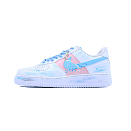 Nike Кроссовки Air Force 1 Novel Point, Sweet Dream Star Shoe, низкие, для скейтбординга, унисекс, синие, розовые cw2288-111（team779-男女 甜梦星履） | blue pink